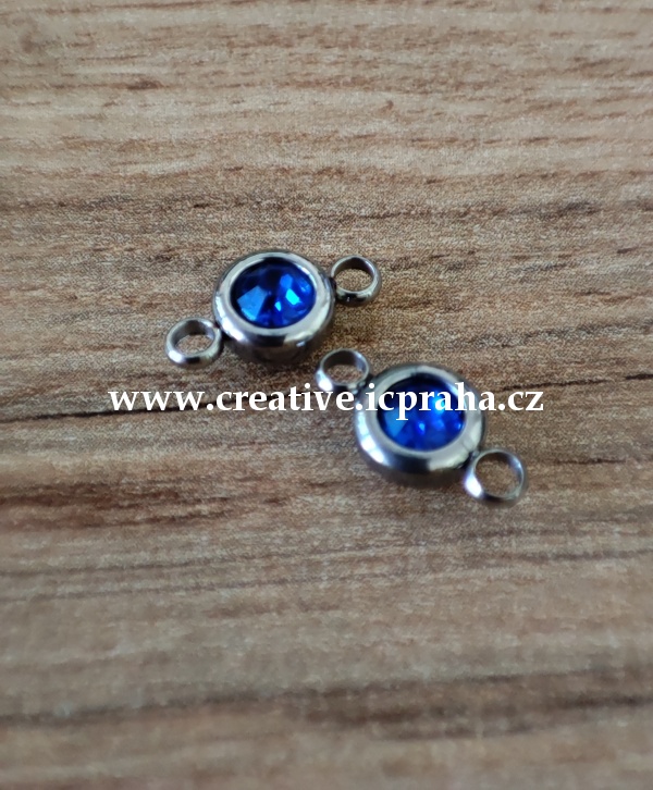 spoj.díl se šatonem 12x6,5x4mm - ocel 304 - modrý